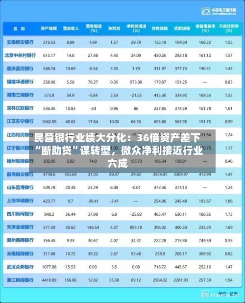 民营银行业绩大分化：36倍资产差下“断助贷”谋转型，微众净利接近行业六成-第2张图片