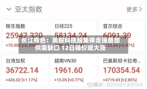 长江有色：美股科技股集体走强叠加供需缺口 12日锡价或大涨-第2张图片