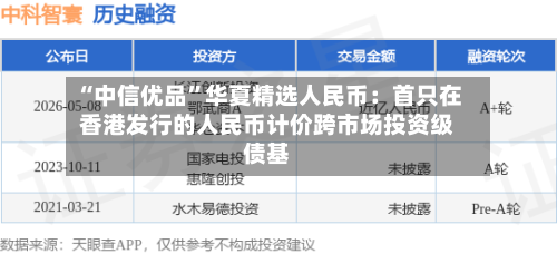 “中信优品”华夏精选人民币：首只在香港发行的人民币计价跨市场投资级债基-第3张图片